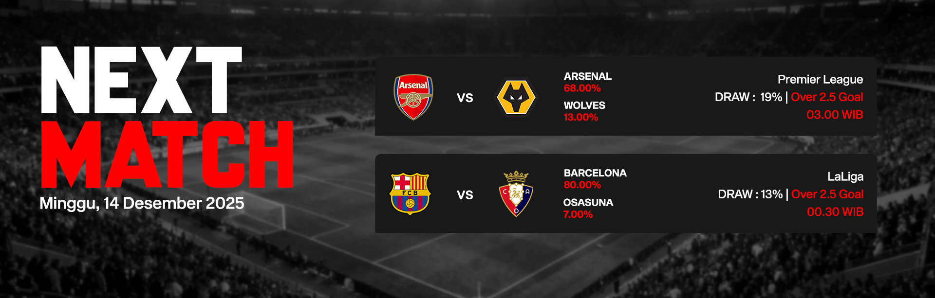 JADWAL BOLA 14 DESEMBER 2025