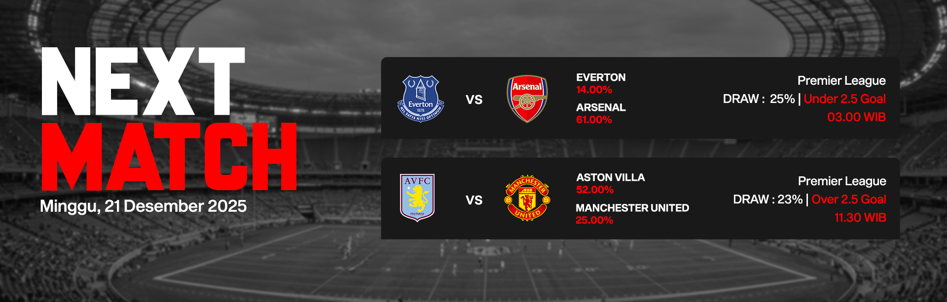 JADWAL BOLA 21 DESEMBER 2025