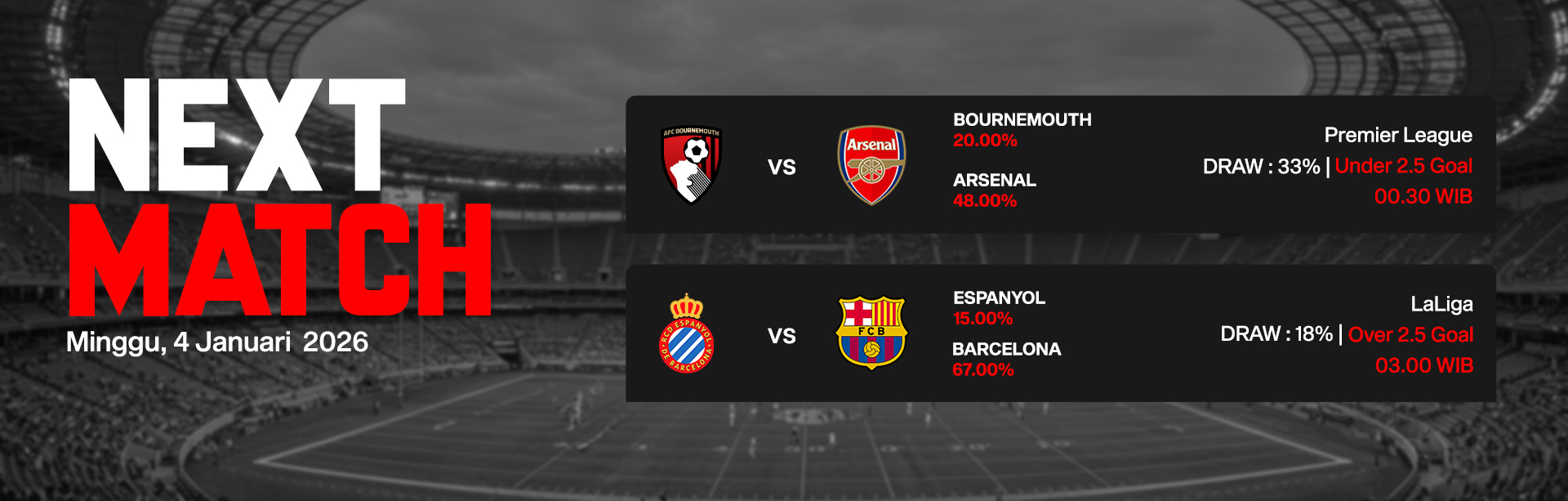 JADWAL BOLA 04 JANUARI 2026