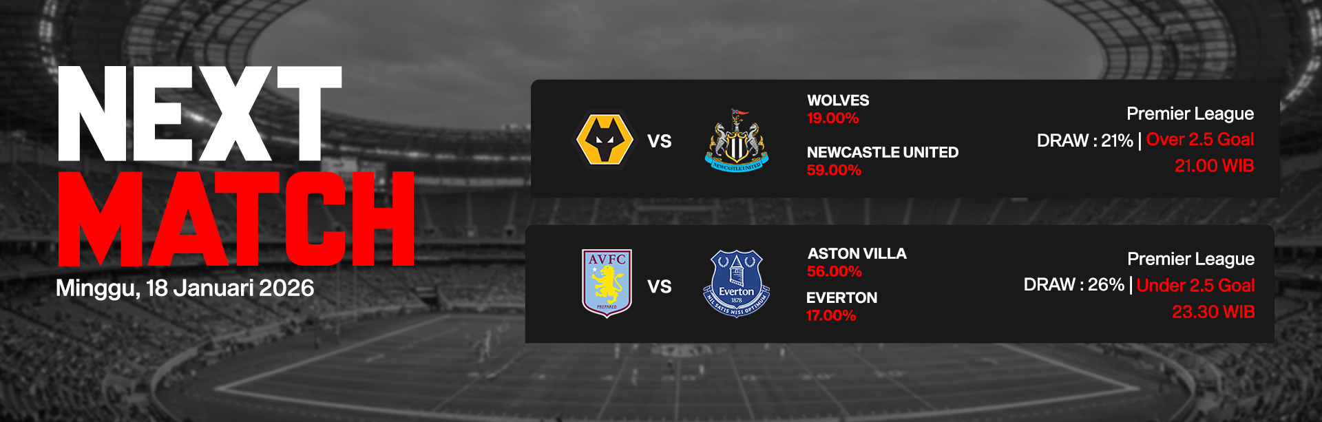 JADWAL BOLA 18 JANUARI 2026