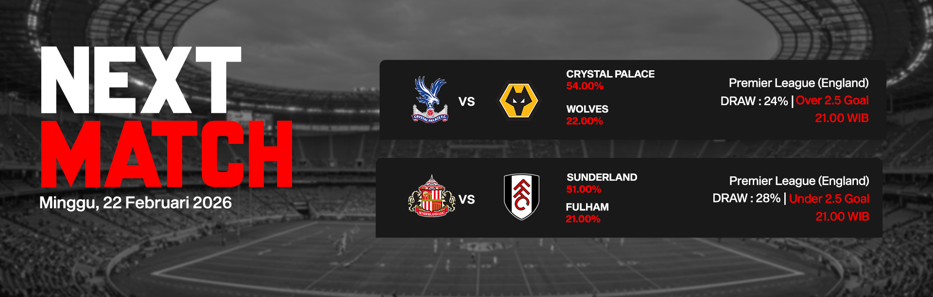 JADWAL BOLA 22 FEBRUARI 2026