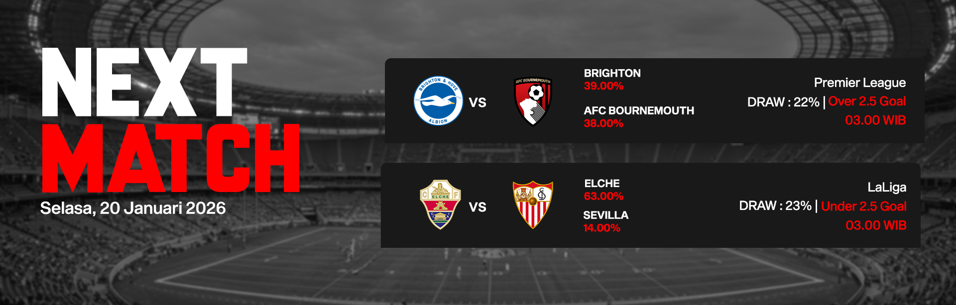 JADWAL BOLA 20 JANUARI 2026