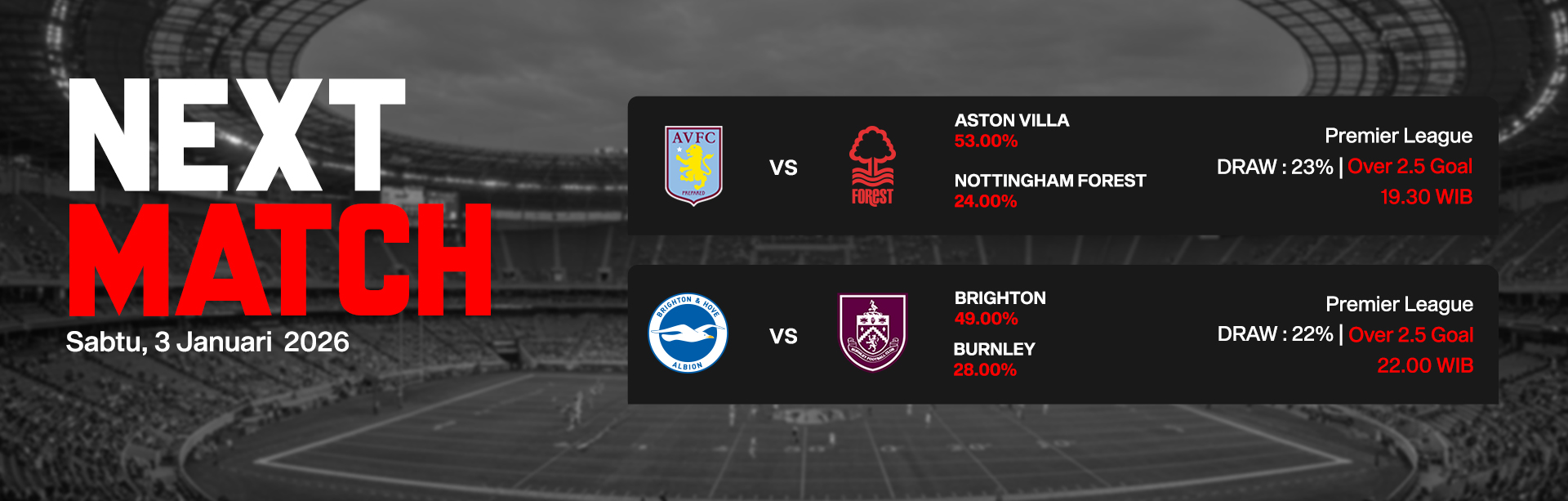 JADWAL BOLA 03 JANUARI 2026