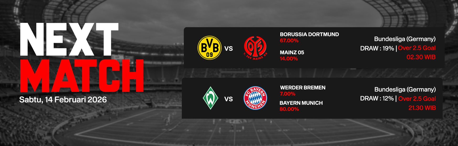JADWAL BOLA 14 FEBRUARI 2026