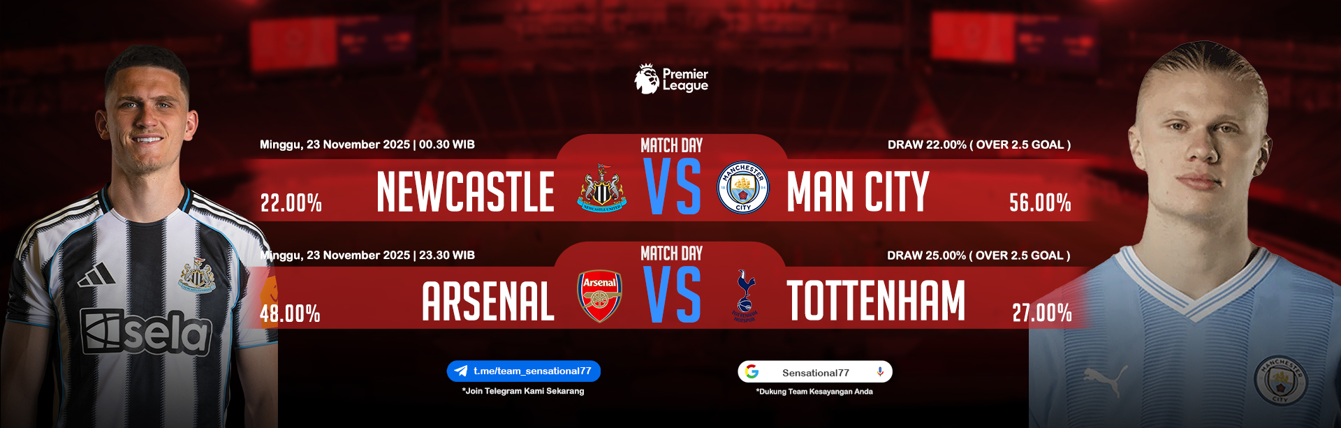 JADWAL BOLA 23 NOVEMBER 2025