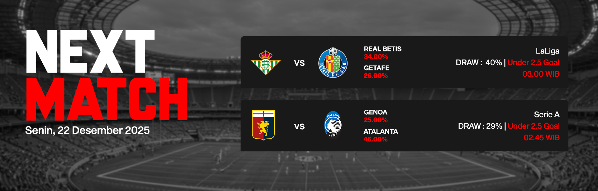 JADWAL BOLA 22 DESEMBER 2025