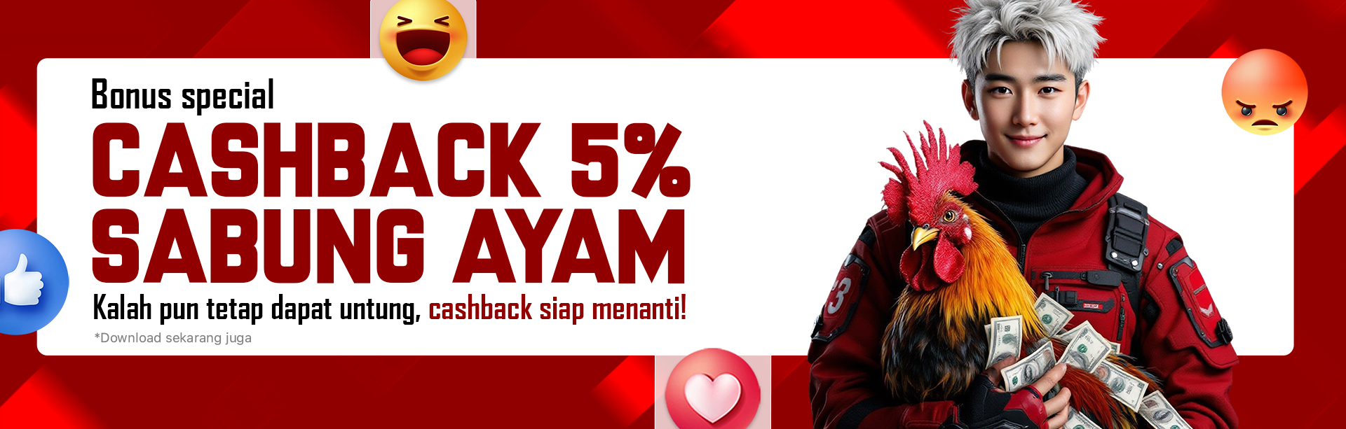 CASHBACK 5% SABUNG AYAM