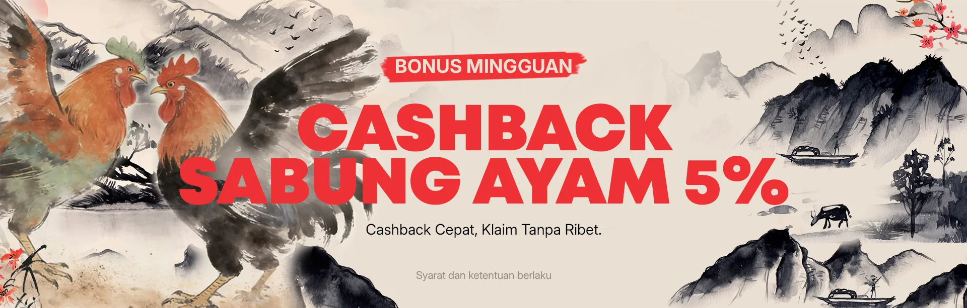 CASHBACK 5% SABUNG AYAM