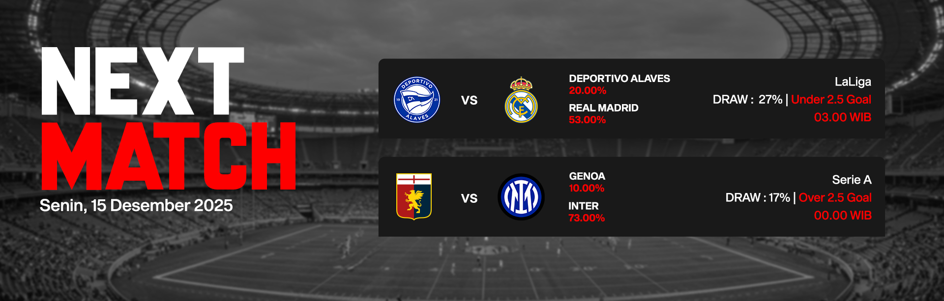 JADWAL BOLA 15 DESEMBER 2025
