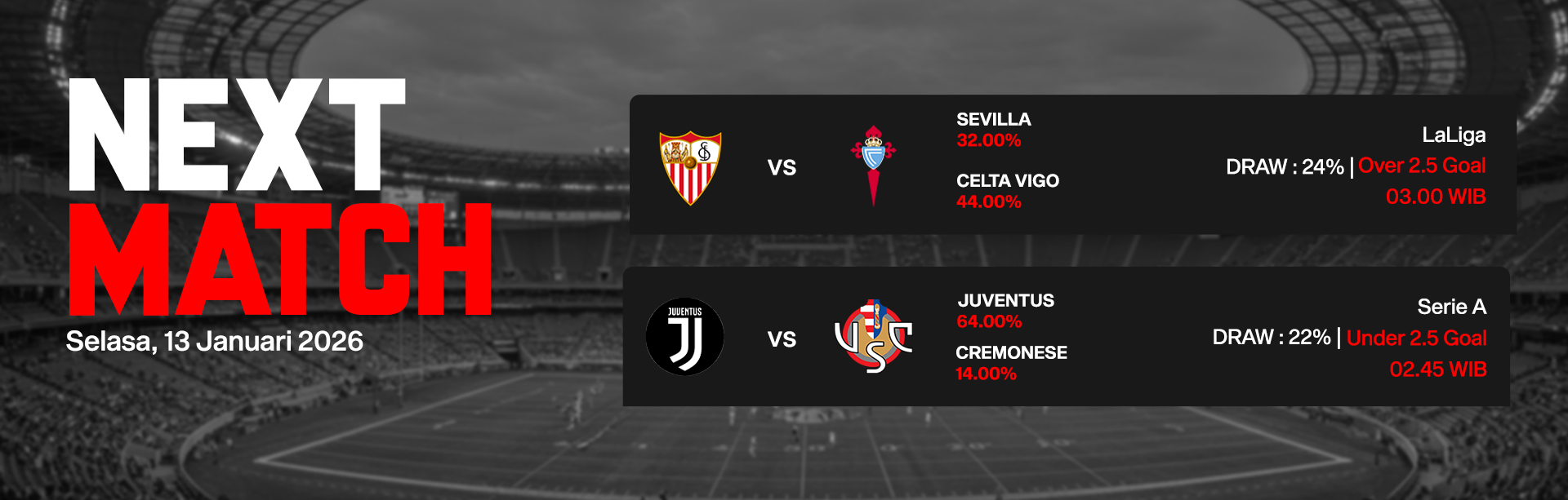 JADWAL BOLA 13 JANUARI 2026