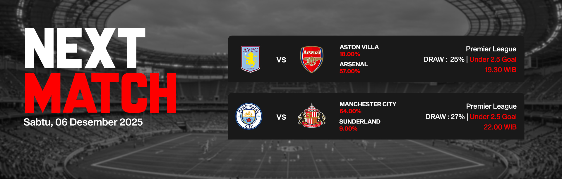 JADWAL BOLA 06 DESEMBER 2025