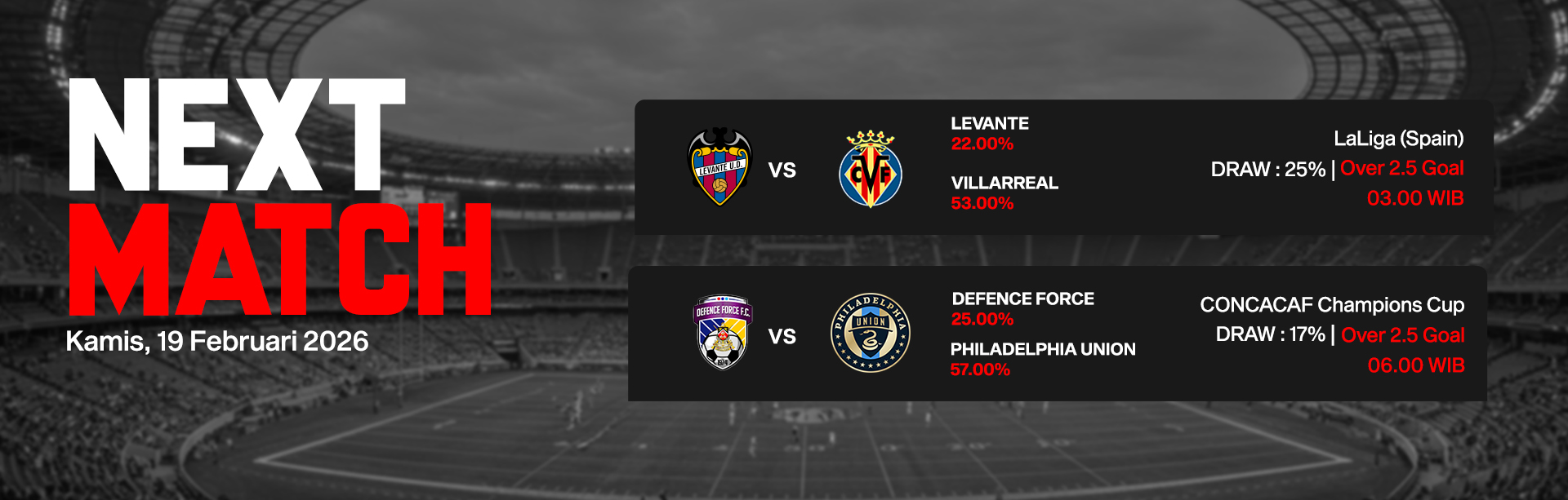 JADWAL BOLA 19 FEBRUARI 2026