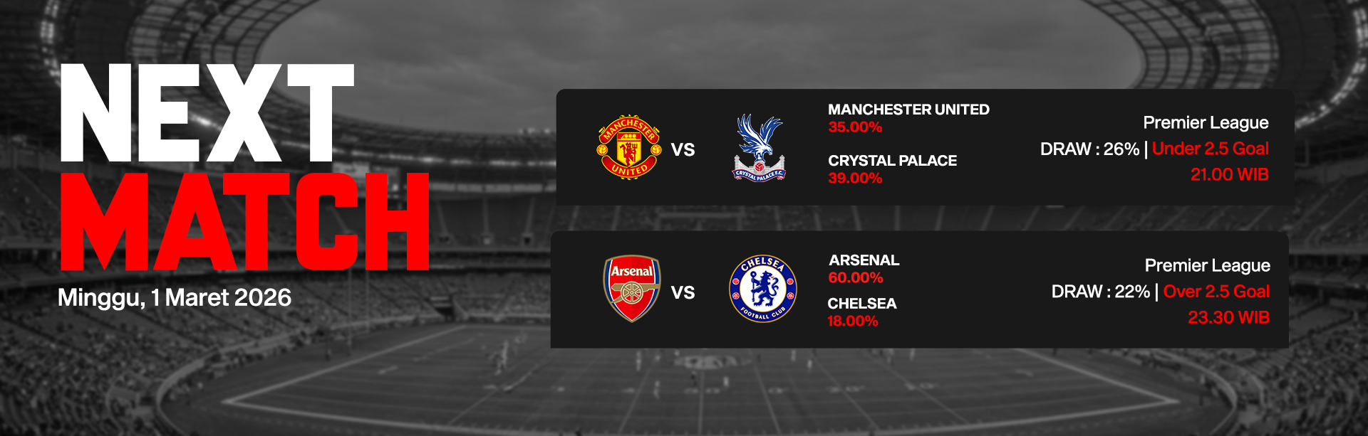 JADWAL BOLA 01 MARET 2026