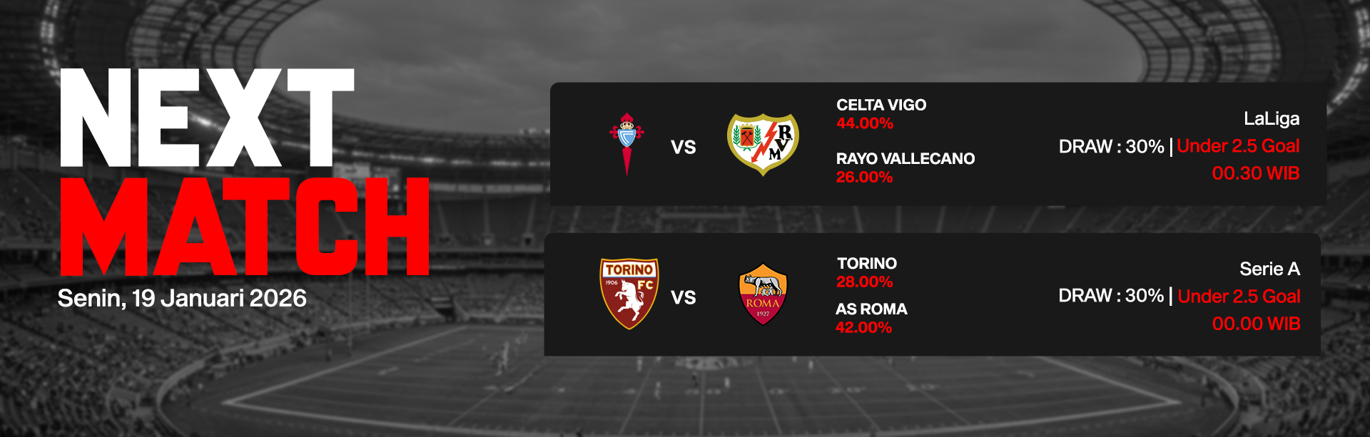 JADWAL BOLA 19 JANUARI 2026