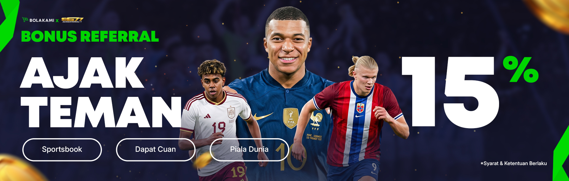 BONUS REFFERAL 15% SPORTSBOOK